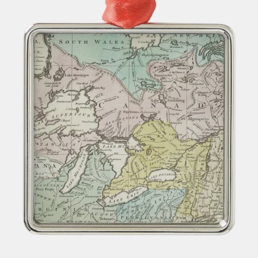 カナダ1761年の正確な地図 メタルオーナメント (正面)