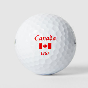 カナダ1867オールドBalthazarフォント国旗の濃い色 ゴルフボール