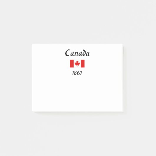 カナダ1867年バルタザルフォント国旗の淡い色 ポストイット (正面)