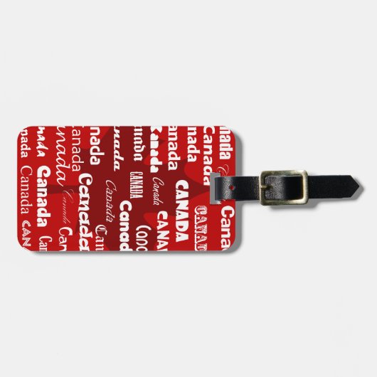 カナダ2の荷物のラベルの赤(あなたの接触情報を加えて下さい) ラゲッジタグ (正面横)