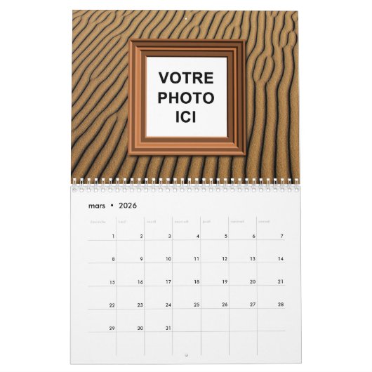 カナダ2025言語フランスのカレンダー挿入写真 カレンダー (3月 2026)