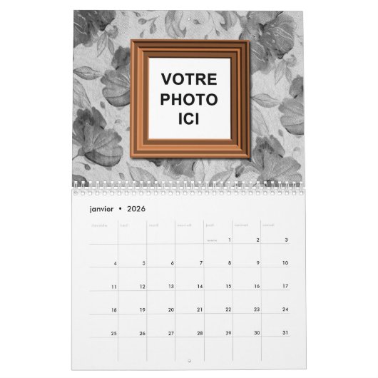 カナダ2025言語フランスのカレンダー挿入写真 カレンダー (1月 2026)