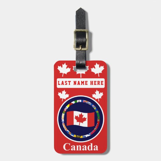 カナダ3荷物タグ（逆に住所を追加） ラゲッジタグ (正面縦)