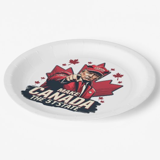 カナダ51番目の州トランプCanadian ペーパープレート (アングル)