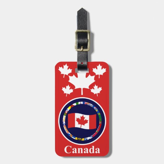 カナダ6荷物タグ（逆に住所を追加） ラゲッジタグ (正面縦)