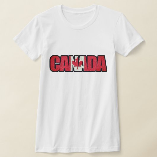 "カナダ"のカナダ国旗 Tシャツ (レイダウン)