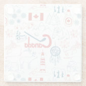 カナダ|の記号パターン ガラスコースター (裏面)