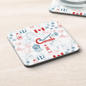 カナダ|の記号パターン コースター (左側)