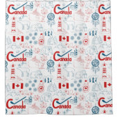 カナダ|の記号パターン シャワーカーテン (正面)