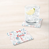 カナダ|の記号パターン スクエアペーパーコースター (インサイチュ)