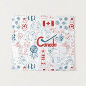 カナダ|の記号パターン タペストリー (正面(横))