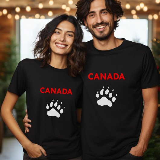 カナダ アニマル パウ 足跡 カラー Tシャツ