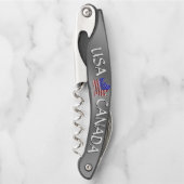 カナダ/アメリカ合衆国コルクカスタムスクリューボトルオープナー ソムリエナイフ (正面)