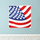 カナダ/アメリカ国旗 キャンバスプリント (インサイチュ (ウッドフロア))