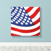 カナダ/アメリカ国旗 キャンバスプリント (インサイチュ (ウッドフロア))