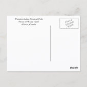 カナダ,アルバータ州,ウォータートンレイクス国立公園 ポストカード (裏面)