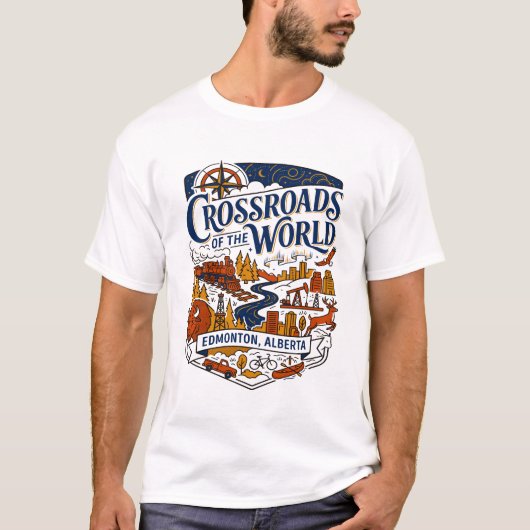 カナダ アルバータ州 エドモントン 世界の十字路 Tシャツ (正面)