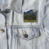 カナダ、アルバータ州、釘付き干し草の畑 缶バッジ (インサイチュ)