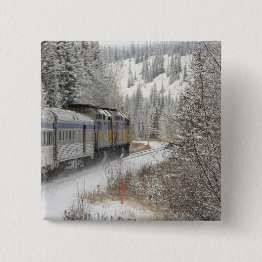 カナダ アルバータ州 VIA Rail スノートレイン 缶バッジ (正面)