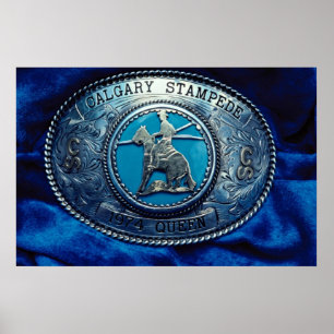 カナダ,アルバータ,カウボーイロデオのトロフィーのバックル ポスター