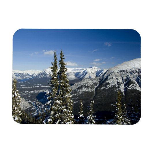 カナダ、アルバータ、バンフ。弓の谷の景色 マグネット (横)