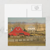 カナダ、アルバータ、ピンチャークリーク:レッドバーン&ランチ ポストカード (正面/裏面)