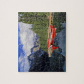 カナダ、アルバータ、モライン湖。ガラスの ジグソーパズル (縦)