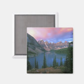 カナダ,アルバータ,夜明けモレーヌ湖,バンフ マグネット (正面/裏面)