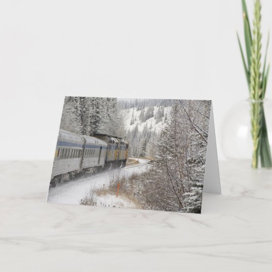 カナダ、アルベルタ。VIAレール雪上車間 カード (正面)