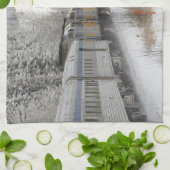 カナダ、アルベルタ。VIAレール雪上車間 キッチンタオル (折り畳み)