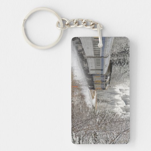 カナダ、アルベルタ。VIAレール雪上車間 キーホルダー (正面)