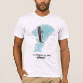 カナダ エルズミア島 地図 ポスター Tシャツ (正面)
