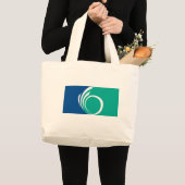 カナダ オタワの旗柄のバッグ ラージトートバッグ (正面(商品))
