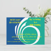 カナダ，オタワ州旗と赤ちゃんシャワー招待状 招待状 (スタンド正面)