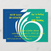 カナダ，オタワ州旗と赤ちゃんシャワー招待状 招待状 (正面/裏面)