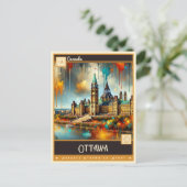 カナダ，オタワ |ヴィンテージ絵を描ー ポストカード (スタンド正面)