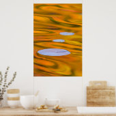 カナダ,オレンジ色の水の上のリリーパッド ポスター (キッチン)