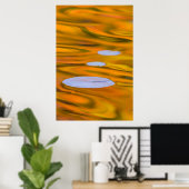 カナダ,オレンジ色の水の上のリリーパッド ポスター (ホームオフィス)