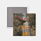 カナダ，オンタリオ州，オタワの公園のトーテムポール マグネット (正面/裏面)