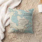 カナダ-カナダの航空便のルートの地図 クッション (ブランケット)
