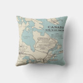 カナダ-カナダの航空便のルートの地図 クッション (裏面)