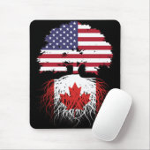 カナダ カナダ人 アメリカ人 アメリカ ツリー ルーツ 国旗 マウスパッド (マウス)