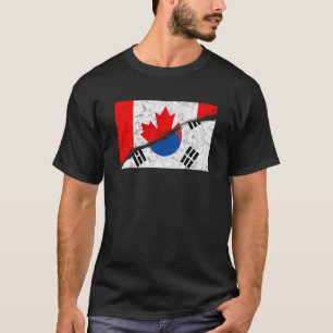 カナダ カナダ人 韓国 韓国人 ミックス DNA フラグ Tシャツ