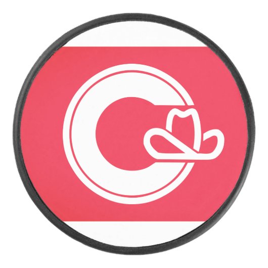 カナダ，カルガリー国旗 アイスホッケーパック (正面)