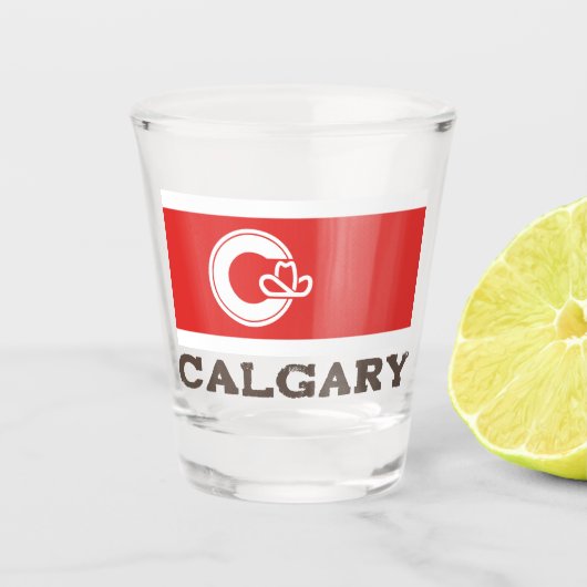カナダ，カルガリー国旗 ショットグラス (正面)