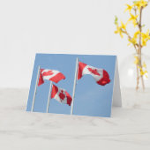 カナダ カード カナダ 国旗 グリーティング カード オーダーメイド (黄色い花)