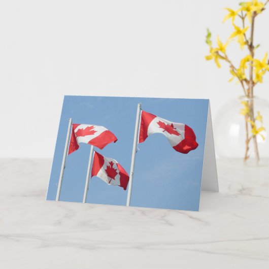 カナダ カード カナダ 国旗 グリーティング カード オーダーメイド (黄色い花)