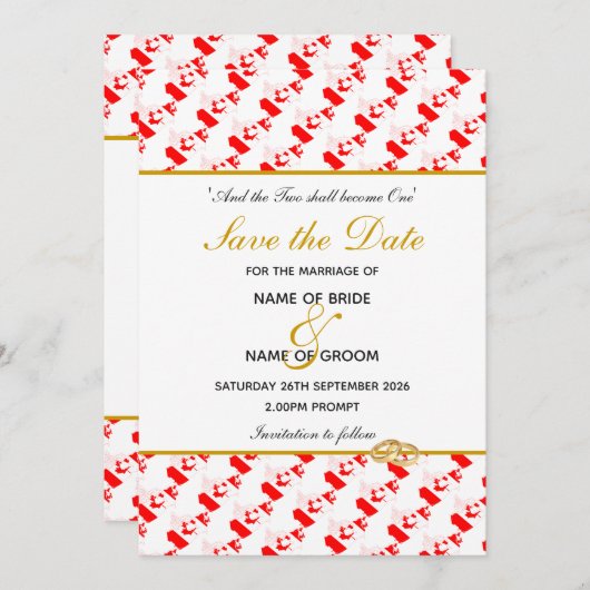 カナダ クリスチャン特別なイベント ウェディング セレブレーション セーブザデート (正面/裏面)