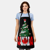 カナダ クリスマス カナダ人 Xmas ツリー エプロン (着用した状態)
