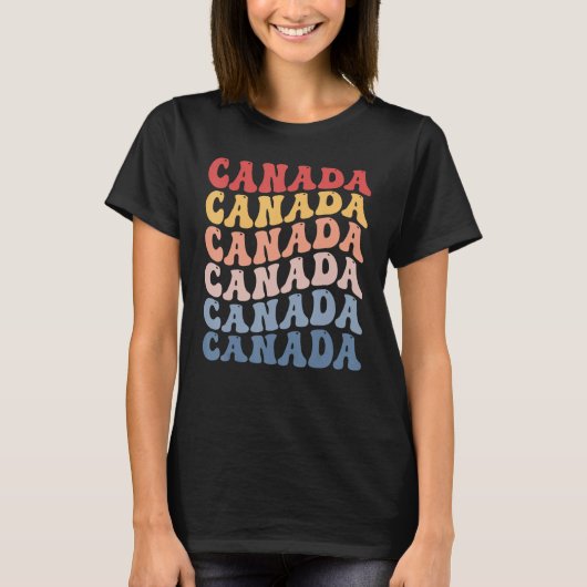 カナダ グルービー レトロ カナディアン Tシャツ (正面)